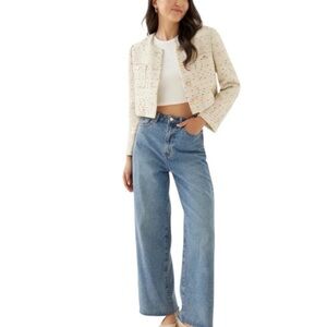 LOVE BONITO TWEED CROPPED BLAZER Size 8